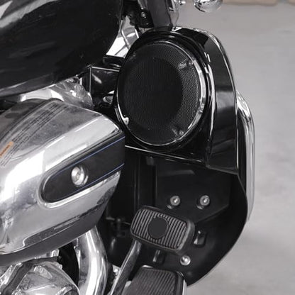 Green-L Lower Vented Leg Fairings with 6.5" Speakers and LED Turn Signals Light Kit Fit for Harley Touring Road King Street Glide Electra Glide Ultra 2014-2024 - color: Gloss Black w/ Speakers