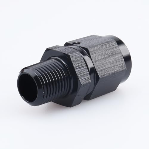 AC PERFORMANCE -4 AN Female to 1/4" NPT Male Swivel Fitting Aluminum Black - color: Black, size: 4AN to 1/4 NPT