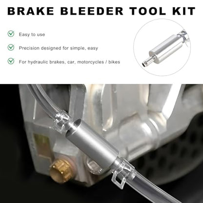Brake Bleeder Hose, One Way Check Valve Clutch Bleeding Tool for Car, with Caps - color: With Caps