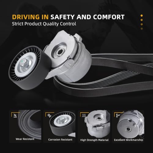 Serpentine Belt with Tensioner Kit #39298 49821 89631 - size: 2014-2023 for F-150
