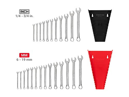 TEKTON Combination Wrench Set, 25-Piece | WCB91303 - size: 25-pc. (1/4-3/4 in., 6-19 mm), style: Rack