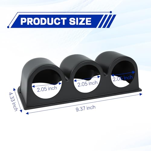 wuyaoyao Universal 2" 52mm Triple Hole Dash Gauge Pod Holder, Black - color: Black, size: 3-Hole