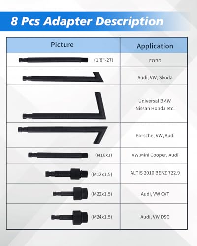 3L Transmission Fluid Pump ATF Transfer Tool 8 Adapters