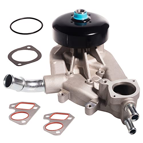 AUQDD AW5104 Water Pump Kit w/Gasket Fit For (Engine 4.8L/5.3L/6.0L) 04-06 Bu-ick Rainier 02-06 Cadillac Escalade Chevy Express Silverado Suburban 1500 Tahoe/GMC Envoy Savana Sierra 2500 Yukon - size: AW5104