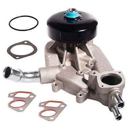 AUQDD AW5104 Water Pump Kit w/Gasket Fit For (Engine 4.8L/5.3L/6.0L) 04-06 Bu-ick Rainier 02-06 Cadillac Escalade Chevy Express Silverado Suburban 1500 Tahoe/GMC Envoy Savana Sierra 2500 Yukon - size: AW5104