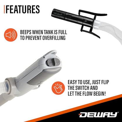 Deway Battery-Powered Stick Transfer Pump, Auto-Stop with Beep, 39 In Hose - style: Auto-Stop with Beep