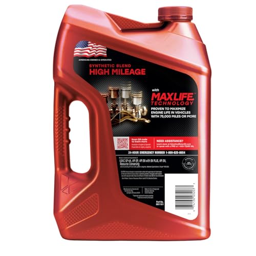 Valvoline High Mileage with MaxLife Technology SAE 10W-30 Synthetic Blend Motor Oil 5 QT, Case of 3 (Packaging May Vary) - size: 5 qt (Pack of 3), style: High Mileage