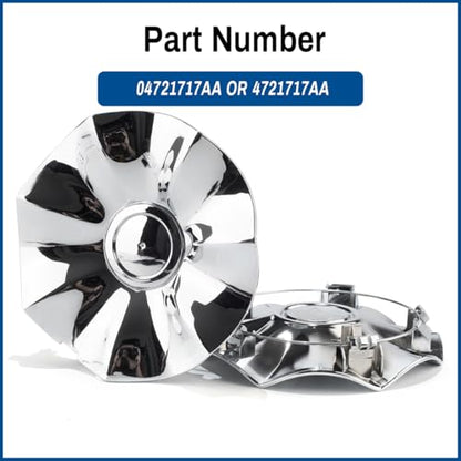 168mm/6.6in Wheel Center Cap for Chrysler Town Country 2008-2010 17‘’ Wheels Rim Hubcap Replacement 04721717AA 4721717AA Chrome Center Cover 4 Pack