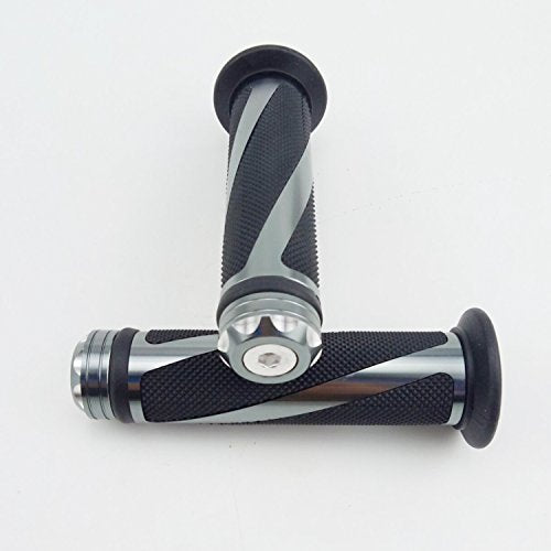 Universal Motorcycle Rubber Gel Handlebar Hand Grips for 7/8" Bar End Handle Bars Sports Bikes - color: Grey