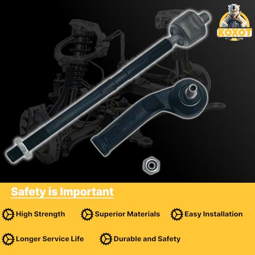 4PCS Front Inner & Outer Tie Rods Kit Fit for Ford 2013-2018 C-Max Escape, 2014-2018 Transit Connect, 2012-2018 Focus | Replaces ES800954 ES800955 EV800898 X2 - size: ES800954 ES800955 EV800898 X2