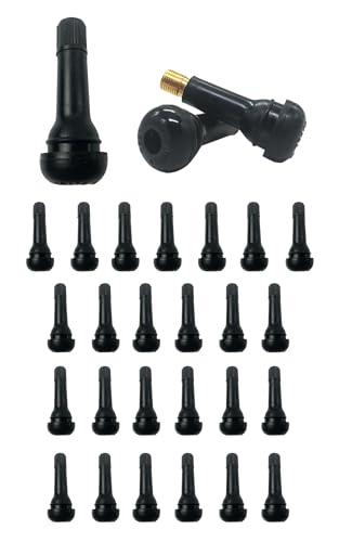 25PCS TR414 Tire Valve Stems Black Rubber Snap-in Tire Valve Stem for Tubeless 0.453 Inch 11.5mm Rim Holes on Standard Vehicle Tires (TR414-25pcs) - size: TR414-25pcs