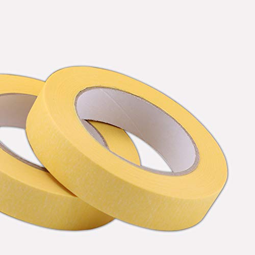 Lichamp 25mm x 50m Yellow Automotive Masking Tape for Painting - size: 1 inch x 55 Yards x 2 Rolls