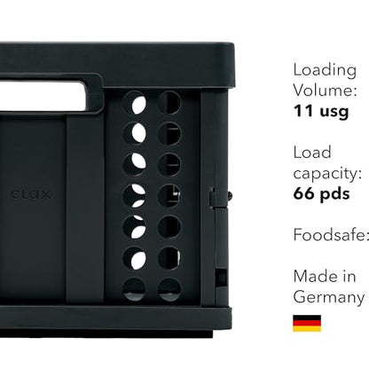 Clax® crate | folding box | basket | 48 qt (12 gal) | black - color: black