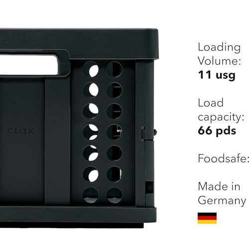 Clax® crate | folding box | basket | 48 qt (12 gal) | black - color: black