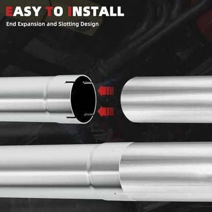 LCGP 5" Muffler Straight Pipe Stainless Steel 30" Long Straight Exhaust Pipe - size: 5 Inch without Clamps