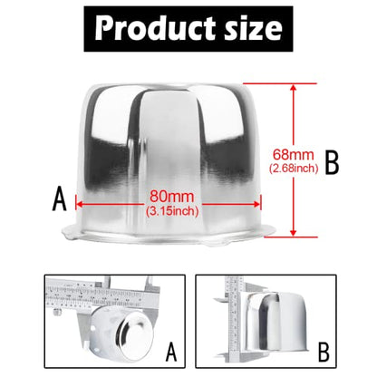 4Pcs 3.15" OD 2.68" H Push Through Trailer Wheel Center Cap for Rim - color: Chrome, size: 3.15" Hub 2.68" H