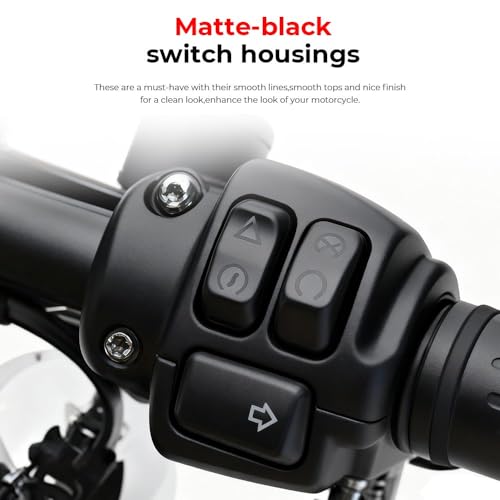 Motorcycle Hand Control Switch Housing Kit Fit for Harley 2014-later Sportster XL883 XL1200, 2012-2017 Dyna and 2011-2024 Softail,Direct replacment of OEM#71826-11 (Black) - color: Black