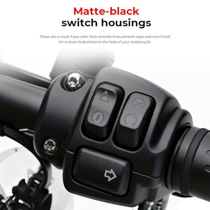 Motorcycle Hand Control Switch Housing Kit Fit for Harley 2014-later Sportster XL883 XL1200, 2012-2017 Dyna and 2011-2024 Softail,Direct replacment of OEM#71826-11 (Black) - color: Black