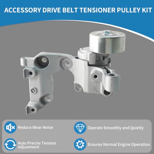 38411 Engine Belt Tensioner Serpentine Belt Drive Idler Pulley Kit - size: 90K-38411