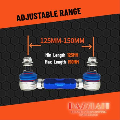 125mm-150mm Universal Adjustable Sway Bar End Links | M10 Stud with 12 mm Spacer Washer | Adjustable Sway Bar Links - size: 125MM-150MM