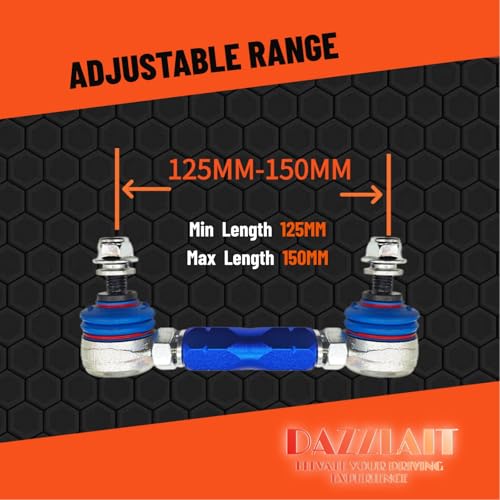 125mm-150mm Universal Adjustable Sway Bar End Links | M10 Stud with 12 mm Spacer Washer | Adjustable Sway Bar Links - size: 125MM-150MM