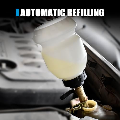 SMOTIVEPRO 1L Brake Fluid Refilling Bottle with Swivel Clamp and Switch Valve for Automotive Brake Flushing, Bleeding, and Master Cylinder Brake Fluid Refilling - size: 1Lbrake Refilling Bottle