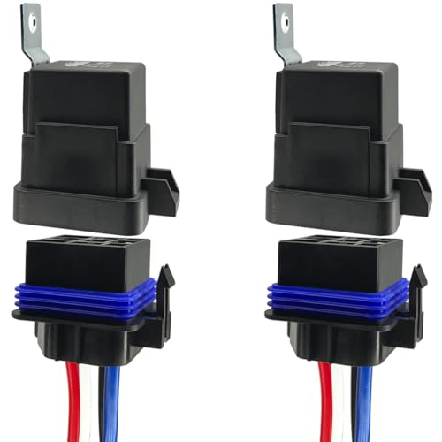 4-pin 80/60Amp 12V DC Waterproof Automotive Relay with Heavy-Duty Wire - size: 2 relays