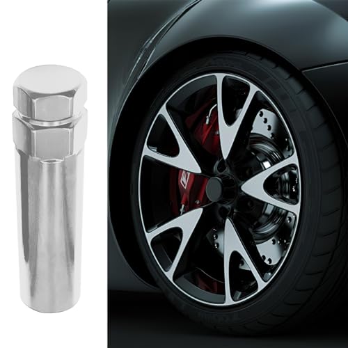AUCELI 6 Point Spline Lug Nuts Key Tuner Socket Tool, Automotive Wheel Lock Removal Kit for Wrench with 3/4” & 13/16" Hex, Compatible with 12x1.5 12x1.25 1/2" x20 Thread Size, Universal Fit（Silver） - color: Silver