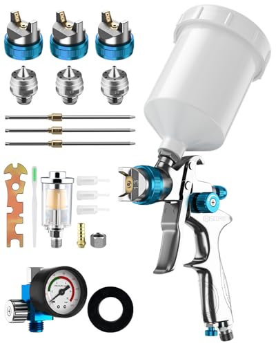 HVLP Spray Gun, Automotive Paint Gun, Spray Gun for Painting - color: Blue