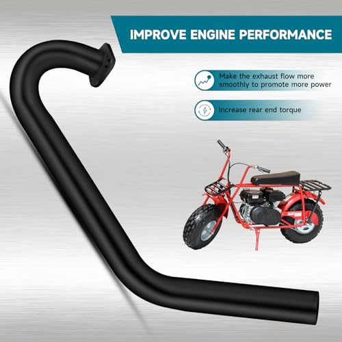 FVRITO 212cc Exhaust Muffler Kit for Predator 196cc 224cc 6.5HP Coleman CT200U BT200X CT200U-EX KT196 GX200 Tillotson Mini Bike Baja Clone Engine Go Kart Parts - color: black