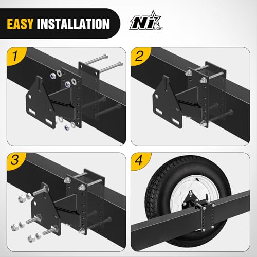 Nilight Spare Tire Carrier 3-Nuts Design Fits 4 & 5 & 6 Lugs Wheels - color: 3-Nuts Design Spare Tire Carrier