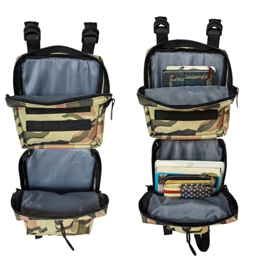 2 Pack ATV Fender Bags, Detachable Saddle Bag ATV Gear Bag Water-resistent Motorcycle Bag Compatible with Sportsman Scrambler TRX FourTrax Outlander Grizzly UTV Storage Bag Camouflage - color: Camo Green