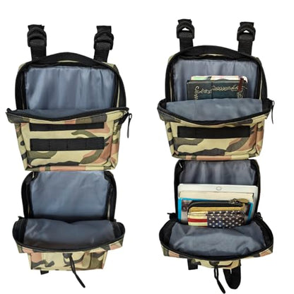 2 Pack ATV Fender Bags, Detachable Saddle Bag ATV Gear Bag Water-resistent Motorcycle Bag Compatible with Sportsman Scrambler TRX FourTrax Outlander Grizzly UTV Storage Bag Camouflage - color: Camo Green