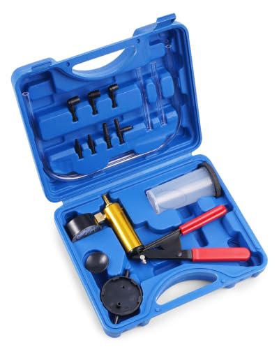 Brake Bleeder Vacuum Pump Kit, Automotive Vacuum Brake Bleeding Tool for Flush Brakes - color: Blue