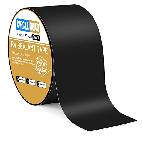 Butyl Sealant Waterproof Tape RV Roof Repair Tape Black, 4 Inch X 50 Feet - style: 4In-50FT Black