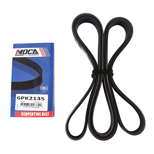 MOCA EPDM 6PK2135 Serpentine Belt Fits 04-06 for Acura MDX & 04-08 for Acura RL & 05-08 for Honda Odyssey 3.5L & for Ford F-150 05-08 5.4L & 05-06 for Mazda Tribute 3.0L 3.5L 4.6L 5.4L - size: 6PK2135