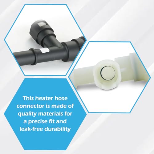 2 PCS Car Heater Inlet Hose Tee Connector, Three-way Cooling Water Pipe Joint, Replace# 15055343 15055342, Compatible with Cadillac Escalade Silverado Suburban GMC (Black & White)