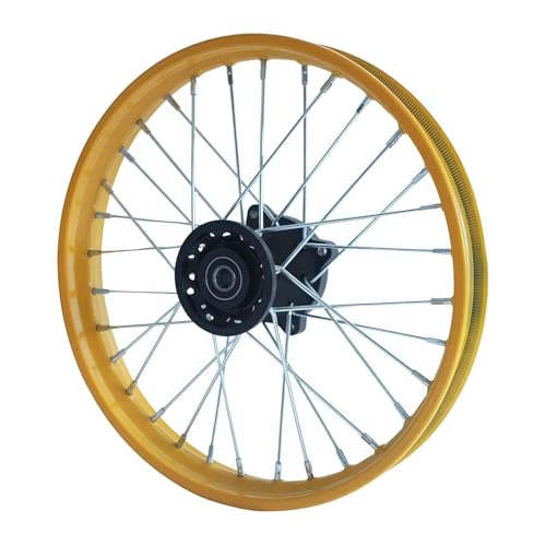 Wheel Rim Hub Compatible for 70CC 90CC 110CC 125CC 140CC 150CC 160CC Off Road Motocross Pit Dirt Rocket Bike (Yellow, 60/100-14" 12mm) - color: Yellow, size: 60/100-14" 12mm