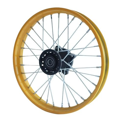 Wheel Rim Hub Compatible for 70CC 90CC 110CC 125CC 140CC 150CC 160CC Off Road Motocross Pit Dirt Rocket Bike (Yellow, 60/100-14" 12mm) - color: Yellow, size: 60/100-14" 12mm