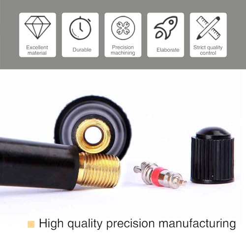 UGSHY 5 PCS Snap-in Tire Valve, TR412 Short Valve Stem, for Tubeless 0.45 Inches Rim Holes on Standard Vehicle Tires (Black) - size: 5 PCS #305