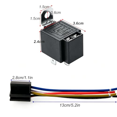 Gebildet 12V Fuse Relay Switch 12 AWG Harness Set with Built-in Diode- 30A ATO/ATC Blade Fuse, 5-Pin SPDT Automotive Electrical Relays (Pack of 3) - style: 12V-5pin(fuse)-1