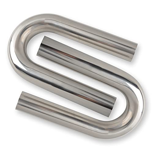 2 Inch 180 Degree DIY Custom Mandrel Exhaust Pipe Tube Pipe, T304 Stainless Steel, Universal Fit, 22.82 Inch End to End Length, 2'' OD Mandrel Bend Pipe 2PCS - size: 2''OD-180 Degree-2PCS