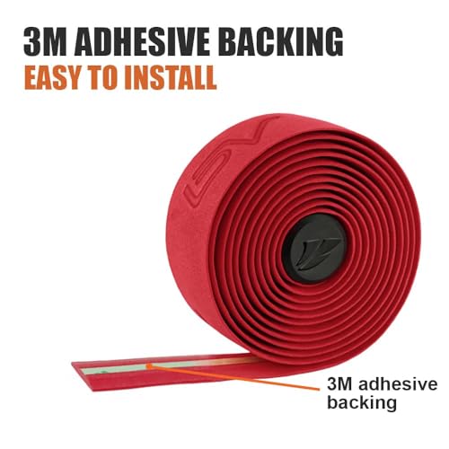 BV EVA Road Bike Handlebar Tapes, Bicycle Bar Tape, Cycling Handle Wraps – 2 Rolls - color: Red