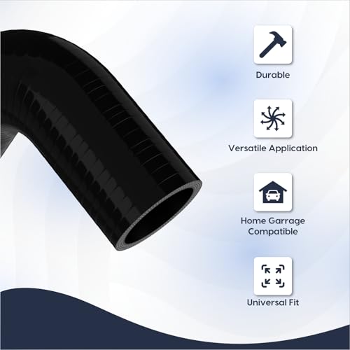Endure 90 Degree Silicone Elbow Intake Hose 4-Ply, 1.5"(38mm) - Black - color: Black, size: ID - 1.5Inch(38mm)