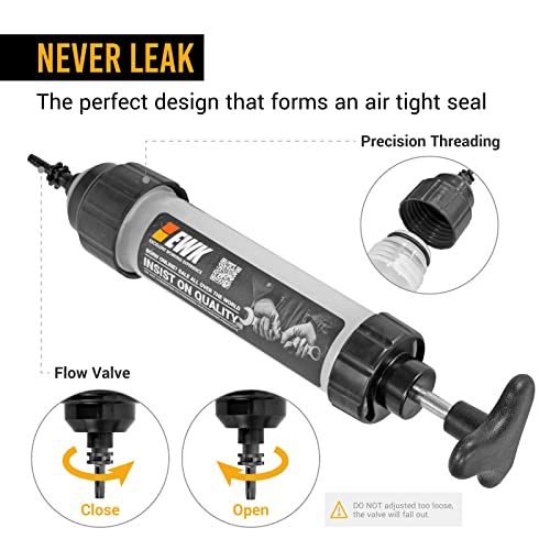 EWK 350cc Automotive Fluid Syringe Extractor with Hose for Car Fluid Extraction - size: 350 ML