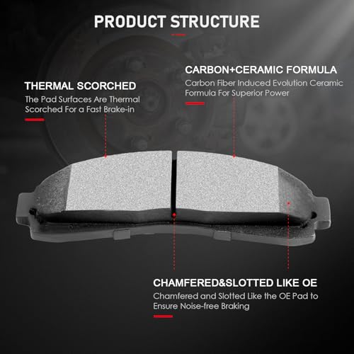 cciyu D652 Front Ceramic Brake Pads Kit - 4pcs - size: Front[D652]