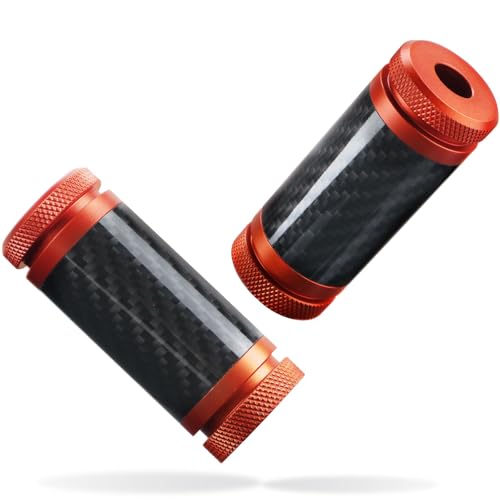 Crash Bar Sliders End Caps CNC Carbon Fiber Inlay Decorative Colored Ends Fits for 1.25" Front Engine Guard Rear Saddlebag Guard (Orange) - color: Orange