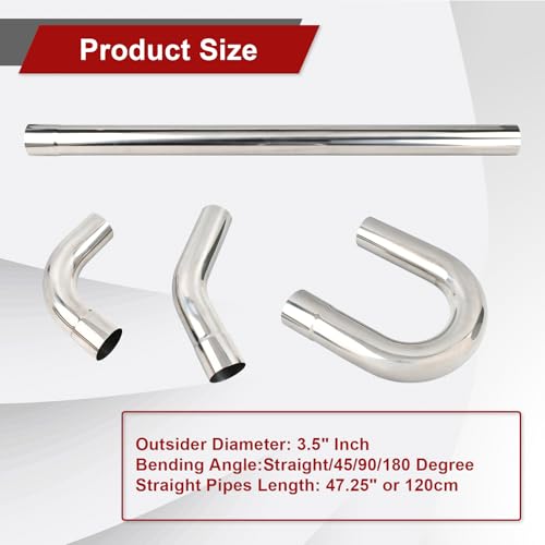 3.5'' DIY Custom Mandrel Exhaust Pipe Tube Pipe Industry Pipe-8PCS - size: 3.5 Inch