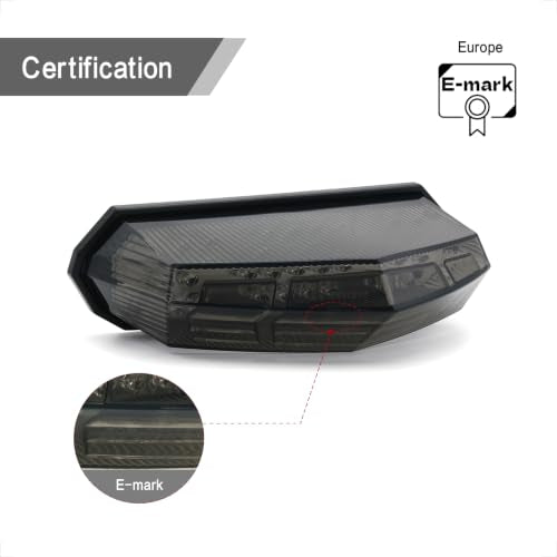 Universal Smoke Integrated Motorcycle 25 LED Tail Light with Turn Signal Position Brake-Stop Alert Function for Dirt Bike Buggy Chooper Cruiser ATV(Smoke/Stop Alert) - color: Smoke/Stop Alert