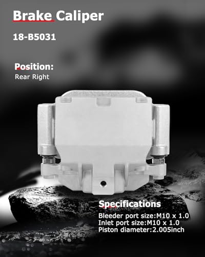 cciyu Rear Right Disc Brake Caliper Assembly w/Bracket 18-B5031 - size: Rear Right[18-B5031]